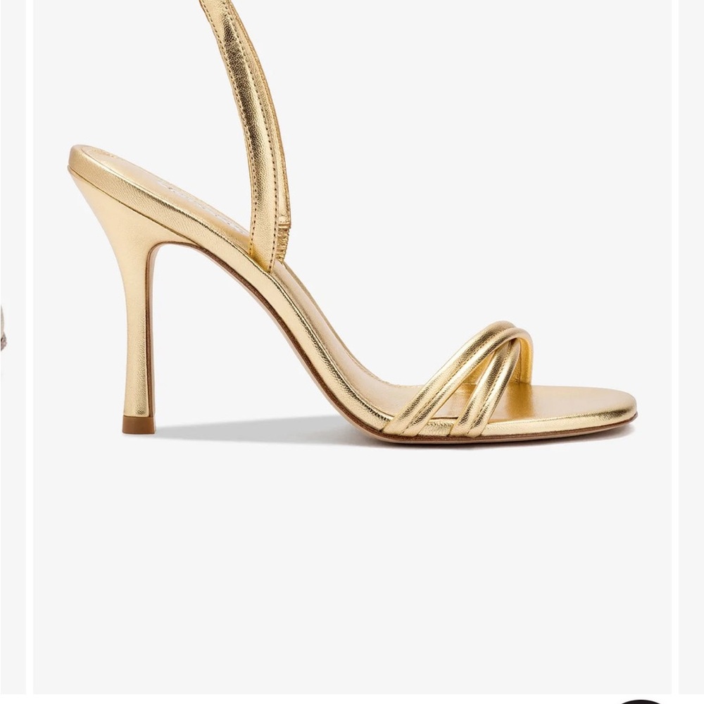 Larroude Gold Strappy Sandals